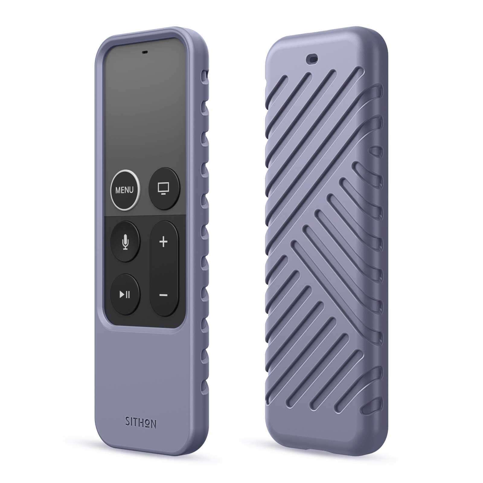 SITHON Silicone Case for Apple TV 4K / HD Siri Remote (1st Generation), Lightweight Shockproof Protective Cover for Apple TV HD (4th Gen) / 4K Siri Remote Controller (Prior to 2021), Lavender Grey