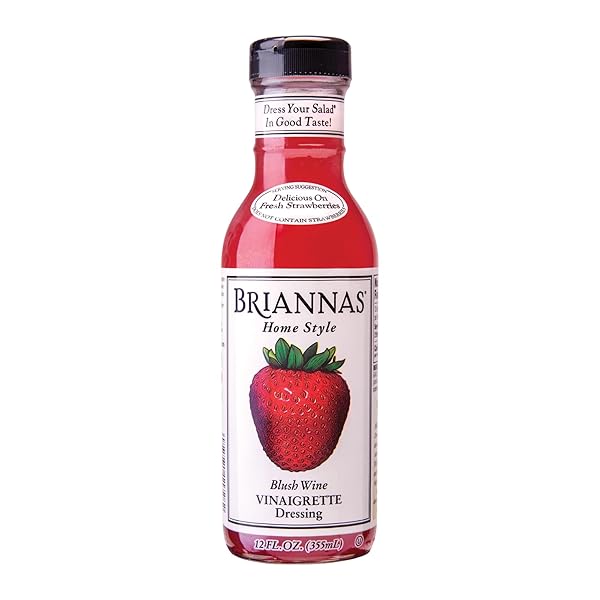 BRIANNAS – HOME STYLE BLUSH WINE VINAIGRETTE DRESSING – FINE SALAD DRESSING MADE WITH PREMIUM INGREDIENTS – GLUTEN FREE, KOSHER, & VEGAN – 12 OZ. BOTTLE