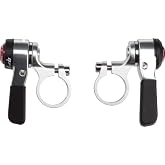 microSHIFT | Thumb Shifter Set | 9-Speed | Double/Triple | Shimano Compatible | Silver