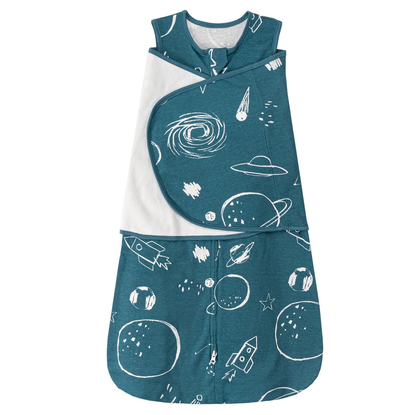 ZIGJOY Newborn Sleeping Bag Swaddle Wrap 1.0 TOG Baby Swaddle Sleeping Bag 100% Cotton Baby Wearable Blanket for New born Infant Boy Girl Grows 0-6 Months, Planets — image 1