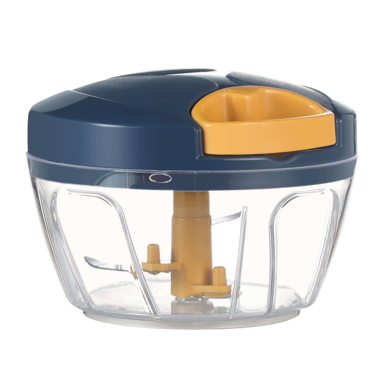 Photo 1 of Ourokhome Manual Food Processor Vegetable Chopper, Portable Hand Pull String Garlic Mincer Onion Cutter for Veggies, Ginger, Fruits, Nuts, Herbs, etc., 500ml, Deep Blue