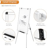 VIZ-PRO Flipchart Easel Whiteboard 90x60 cm Magnetic Portable Dry Wipe view 3