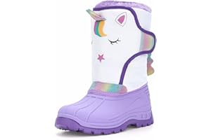 FUNCOO PLUS Toddler Warm Boots Girls Winter Snow Boots Child Rain Boot Waterproof Shoes Outdoor