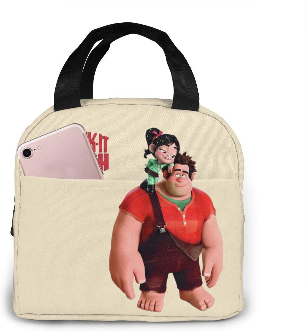 Funny Wreck It Ralph Reusable Insulated Lunch Bag Camping Bag Portable Tote Box Meal Prep for Work School Picnic Or Travel
