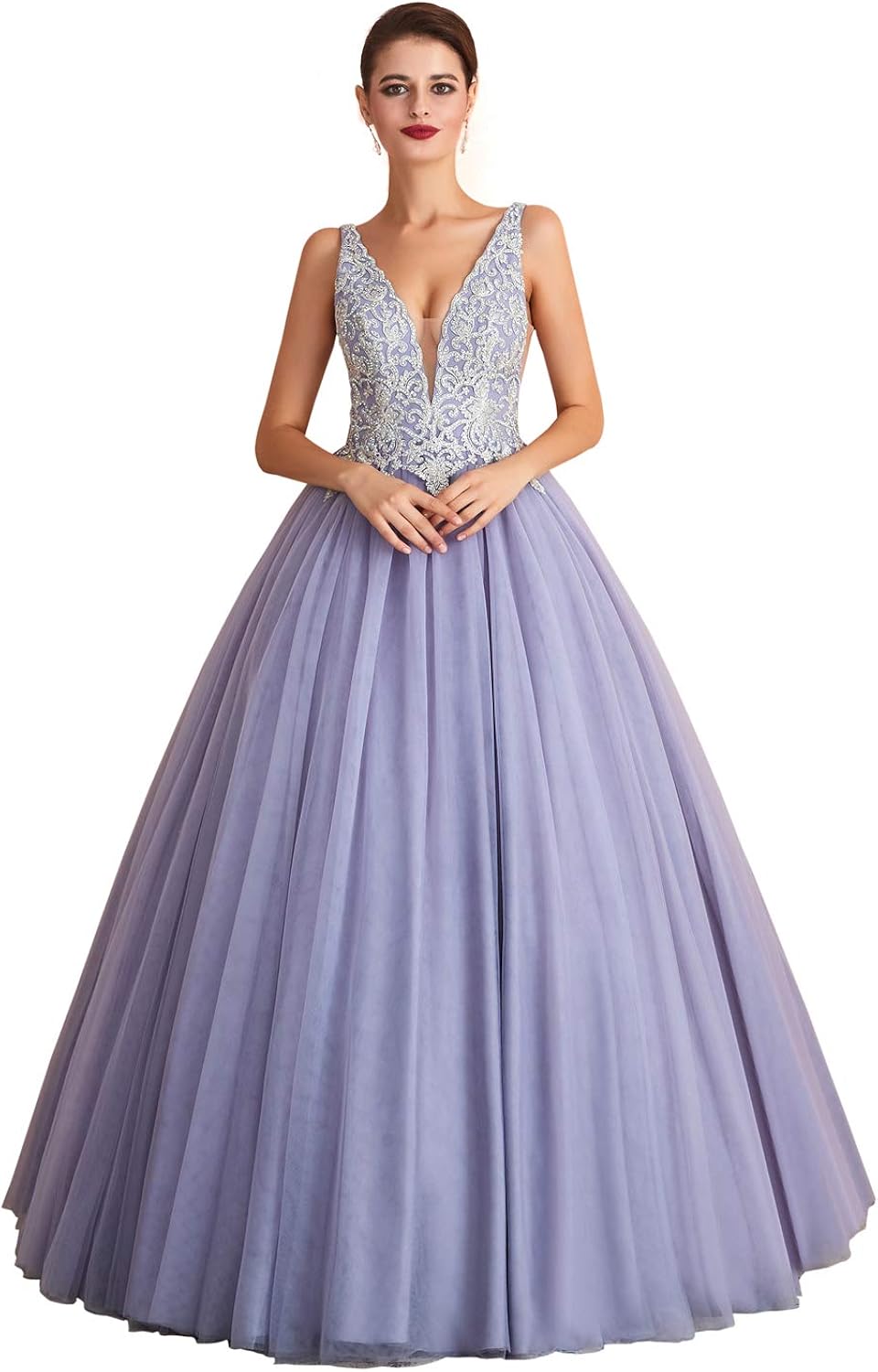 lilac evening gown