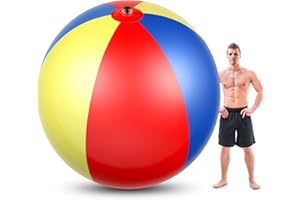 RAITEN 78 Inch Giant Beach Ball Jumbo Inflatable Balls Oversized Adult Beach Toys Plastic Huge Water Balls for Swimming Pool Summer Beach Seaside Water Games Outdoor Indoor Party