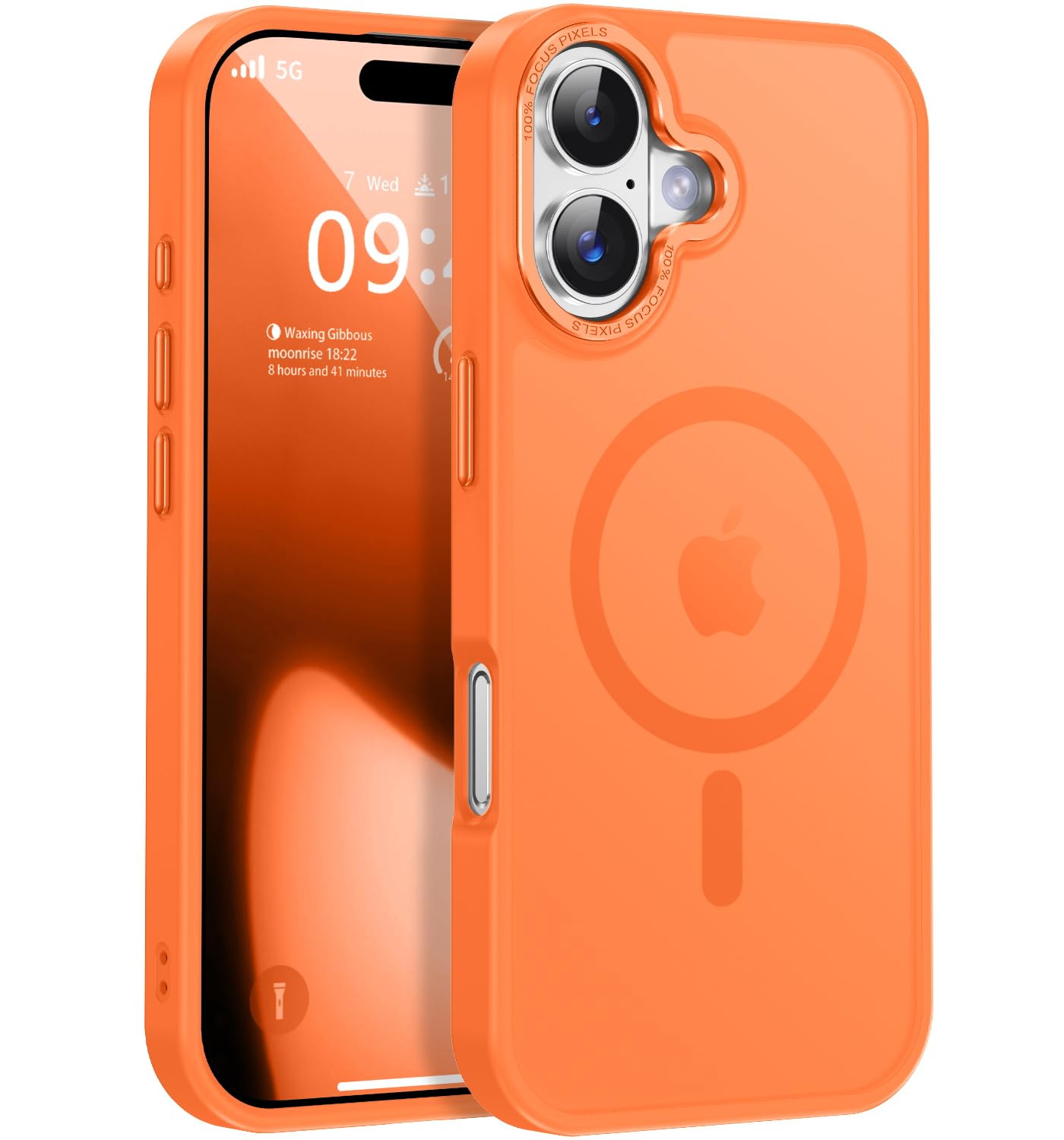 Photo 1 of Newfuture Magnetic for iPhone 17 Case [Compatible with Magsafe] [Military Grade Drop Protection] Translucent Matte Anti-Scratch Shockproof Protective Phone Cover 6.3 Inch, Orange