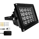 210ft IR Illuminator,Wide Angle Flood Light for Security Camera,w/Adapter | power adapter,850nm infrared light,waterproof,long range,night vision,cctv accessory,outdoor&amp;indoor,infrared flood light