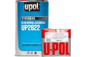 U-POL Universal Clearcoat Car Paint | European Resin Based Clear Coat for Spot, Panel and Overall Repairs, 4:1 Mixing Ratio | 5 Liter Kit w/2.5 Liter Standard Hardener