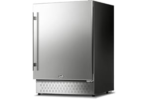 Tylza Outdoor Beverage Refrigerator 24 Inch, Stainless Steel Under Counter Beverage Cooler, 190 Cans Beer Fridge Built-in and Freestanding Beverage Fridge