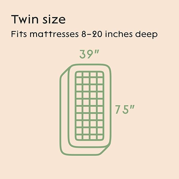 NIAGARA SLEEP SOLUTION ULTRA SOFT TWIN SIZE MATTRESS TOPPER – RAYON DERIVED FROM BAMBOO PILLOW TOP MATTRESS PAD FOR BACK PAIN RELIEF – NATURALLY COOLING FOR HOT SLEEPERS, GREEN