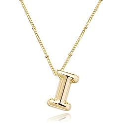 SELFROSE Bubble Letter Necklace for Women,Chunky