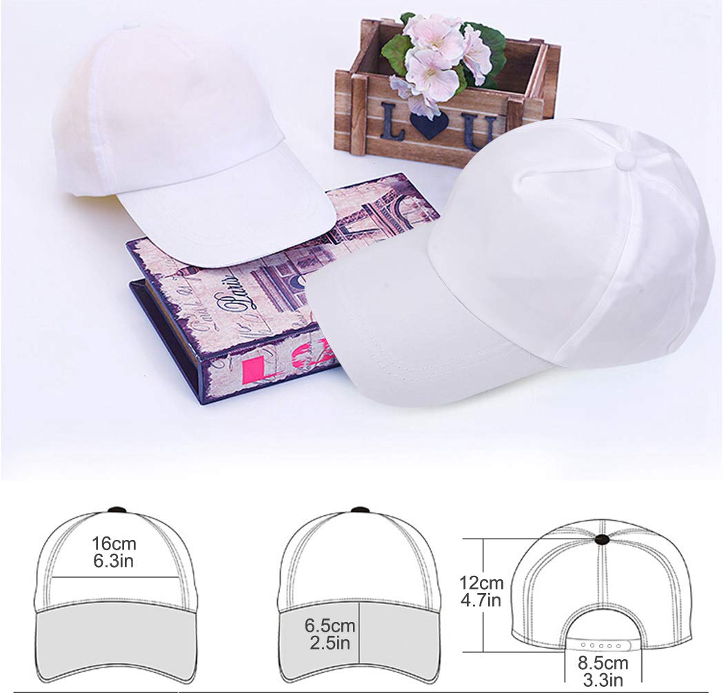 B bangcool DIY Kids Baseball Caps Hats - White DIY Creative Painting Polyester Sun Hat Sports Cap for Kids Aged 3-12 yrs Old (5PCS)