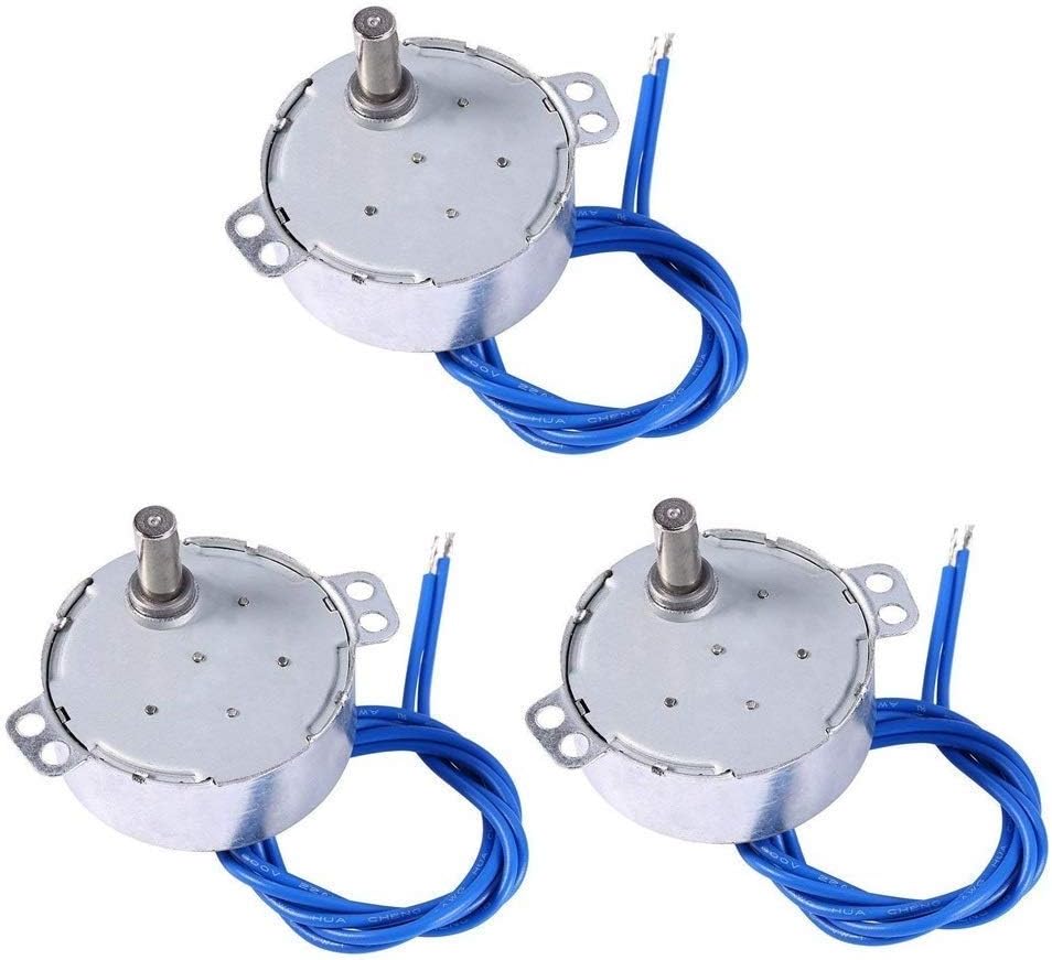 3PCS Synchronous Synchron Motor Turntable Motor Electric Synchron Motor For Cup Turner, cuptisserie, Tumbler Cup Rotator with 7mm Flexible Coupling 100-127VAC 50/60 Hz 4W CCW/CW (5-6RPM) - - 
