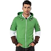 Ya-cos Adult Cosplay Hoodie Hooded Coat Zipper Jacket Green Sweatshirt Costume Outfit