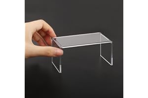 CUTEMINI Miniature Desk Dollhouse Furniture Tea Coffee Table 1:12 Scale Miniature Clear Acrylic Table Modern Waterfall Minimalist Style Accessories Mini Rectangle Transparent Ornament Decor Life Scene