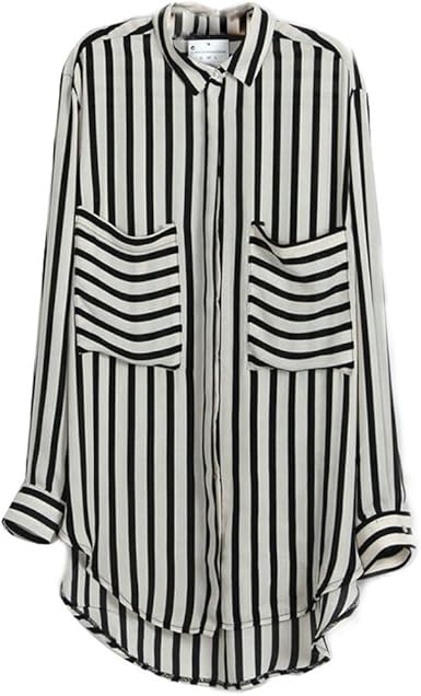 striped chiffon blouse
