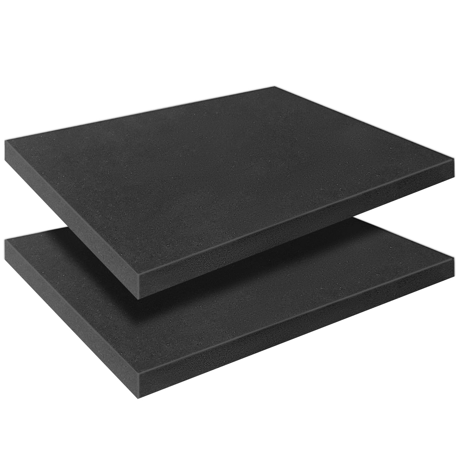 Photo 1 of Black Polyurethane Foam Inserts for Cases, 2 Pcs 16 x 12 x 1 Inch, Cuttable Packing Padding for Tool Box, Camera, Crafts and Storage