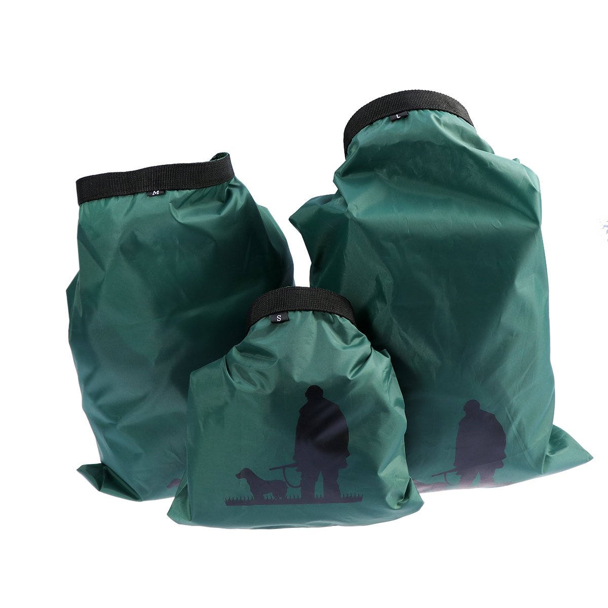 ULTNICE 3pcs 1.5L+2.5L+3.5L Waterproof Dry Bag for Camping Boating Kayaking Rafting Fishing (Army Green)