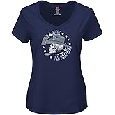 Smack Apparel womens Navy Ladies V-neck