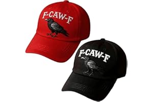 F Caw F Hat, F-Caw-F Hat Fcawf Crow Cawf Cap, Embroidered F Caw Off Hats Adjustable Soft Washed Baseball Caps