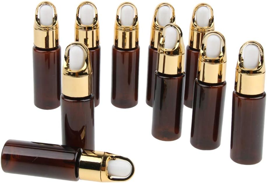 chiwanji 10 Pieces Empty Aromatherapy Essential Oils Eye Dropper Bottles 20ml - Amber, 20ml