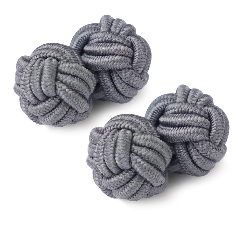 HONEY BEAR Mens/Women Silk Knot Cufflinks,Round for Shirt/Dress Business Wedding Gift