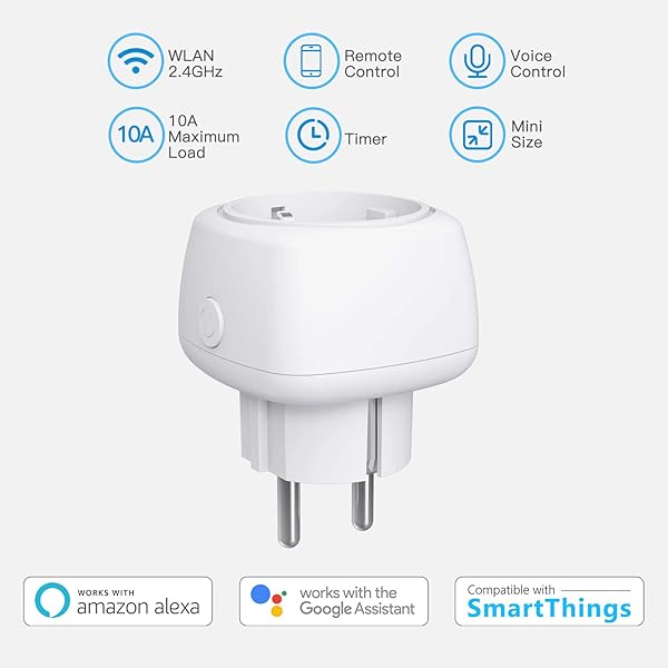 Meross Enchufe Inteligente WiFi Mini   Smart Plug 10A con Control Remoto Compatible con Alexa Google Assistant y SmartThings Wi Fi Smart Plug
