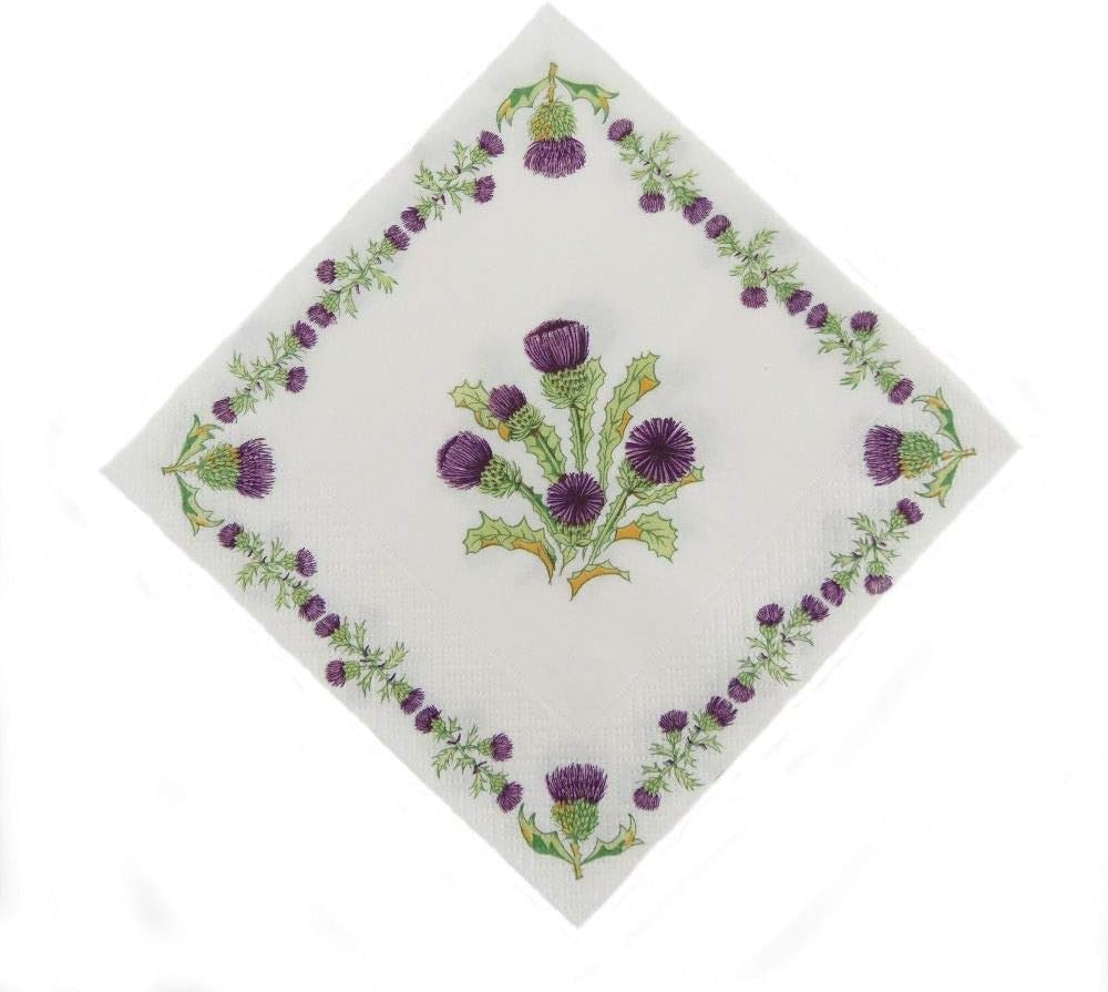 20 Pack Scottish Thistle Design Paper Napkins