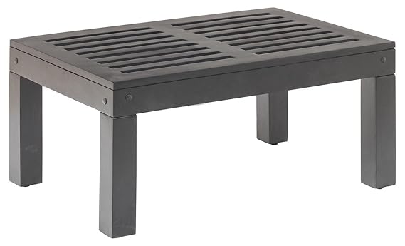 The Jaipur Living Strips Coffee Table (Ebony Finish, Brown)