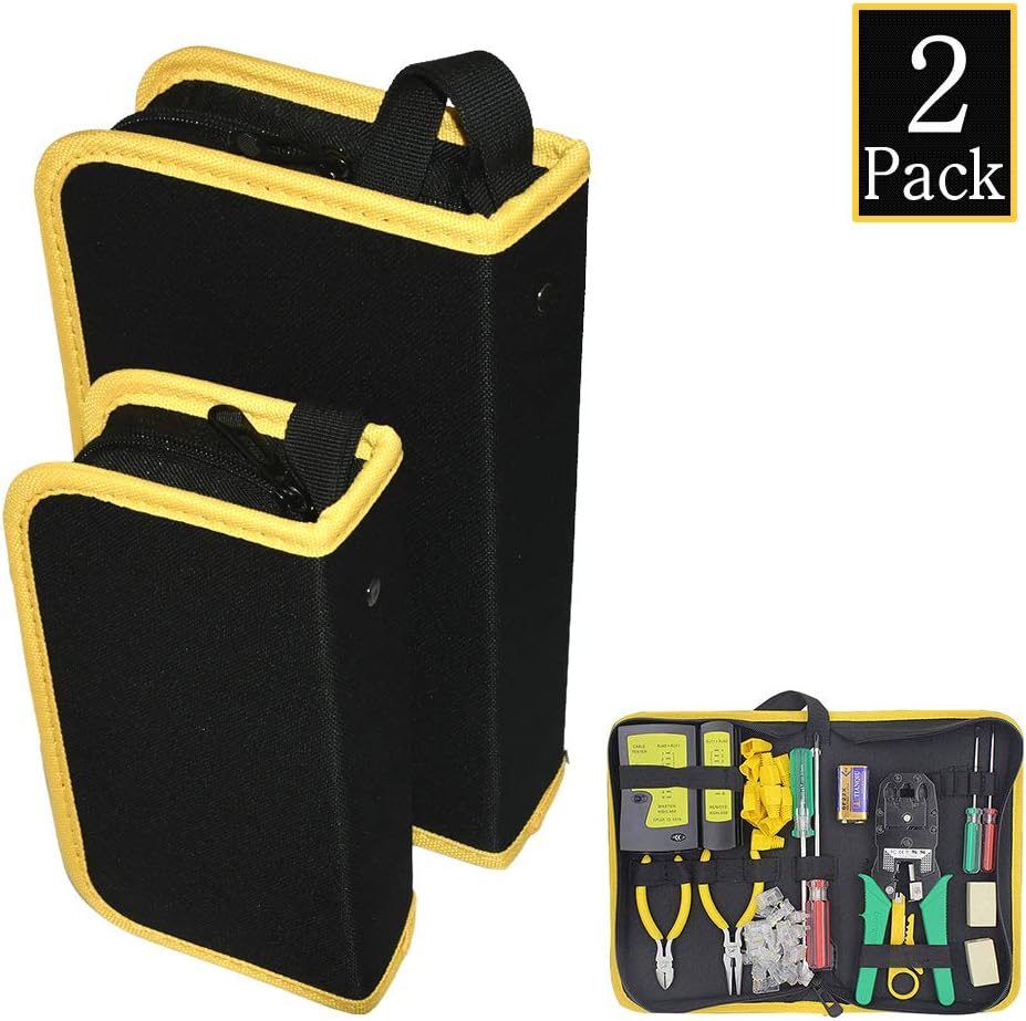 Canvas Tool Bags Set of 2, Heavy Duty Tool Pouch with Zipper, Spacious Tool Storage Organizer Set