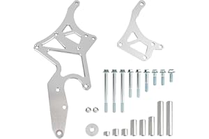Edicapo for LS Engine Serpentine Bracket Alternator & Power Steering Pump Swap Conversion Compatible with Chevrolet LS1 LS2 LS3 LS6 LS7 4.8 5.3 6.0 6.2 Truck SUV 1962-1981 Relocation Bracket (Silver)