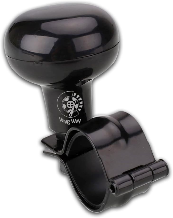 VaygWay Steering Wheel Spinner Knob- Car Suicide Handle Knob Ball- Universal Tractor Vehicle Boat Black- Wheel Accessories Arthritis Handicap Spinners: Automotive
