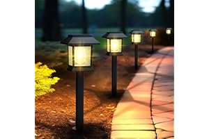 Greluna Solar Lights Outdoor, 6 Pack Waterproof Auto On/Off Solar Pathway Lights for Garden, Landscape, Path, Yard, Patio, Driveway, Walkway Decor