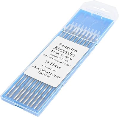 Vikye 10Pcs Zirconiated Tungsten Electrodes WZ8 White Tip for AC TIG Welding