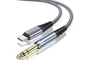 USB C to 1/4" TRS Audio Stereo Cable, 3.3FT Type C to 6.35mm 1/4 Male Aux Audio Cord Compatible with iPad Pro/iPhone 15, Pixe