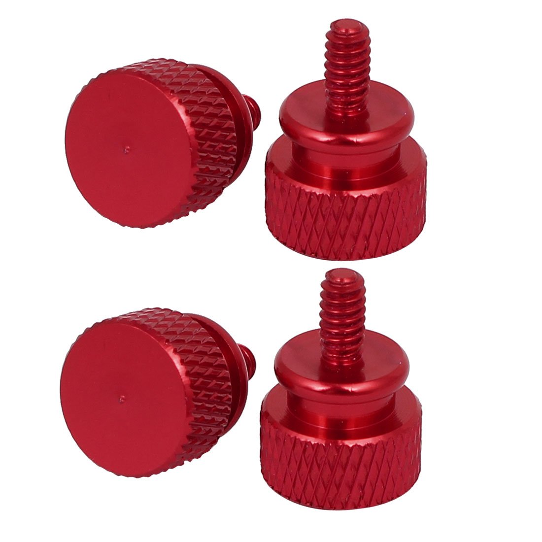 Sourcingmap Computer PC Case 6#-32 Fully Threaded Knurled Thumb Screws Wine Red 4pcs