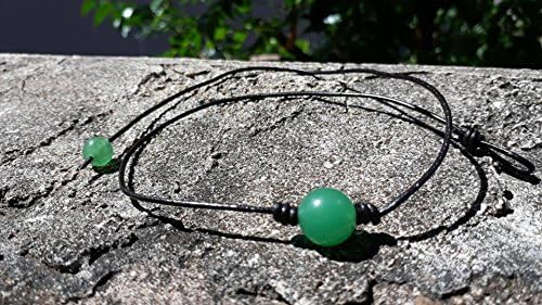 Jade stone choker leather necklaces