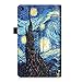 Fintie Folio Case for Amazon Fire HD 8 (Previous Generation - 6th) 2016 release - Slim Fit Premium Vegan Leather Standing Protective Cover With Auto Wake / Sleep, Starry Night