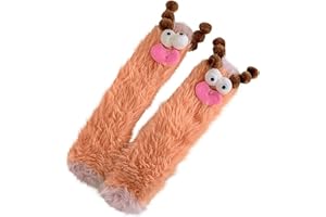 TFTSR Crazy Funny Fuzzy Silly Socks for Kids, Women & Men - Fluffy Slipper Novelty Fun Socks with Animal Patterns