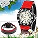 Jewtme Kids Children Nylon Strap Luminous Outdoor Sports Analog Display Watch for Boys Girls-Red
