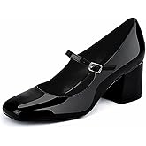 JENN ARDOR Women's Pumps Low Heel Dress Shoes for Women Closed Toe Chunky Mary Jane Work Pumps Shoes Oxfords