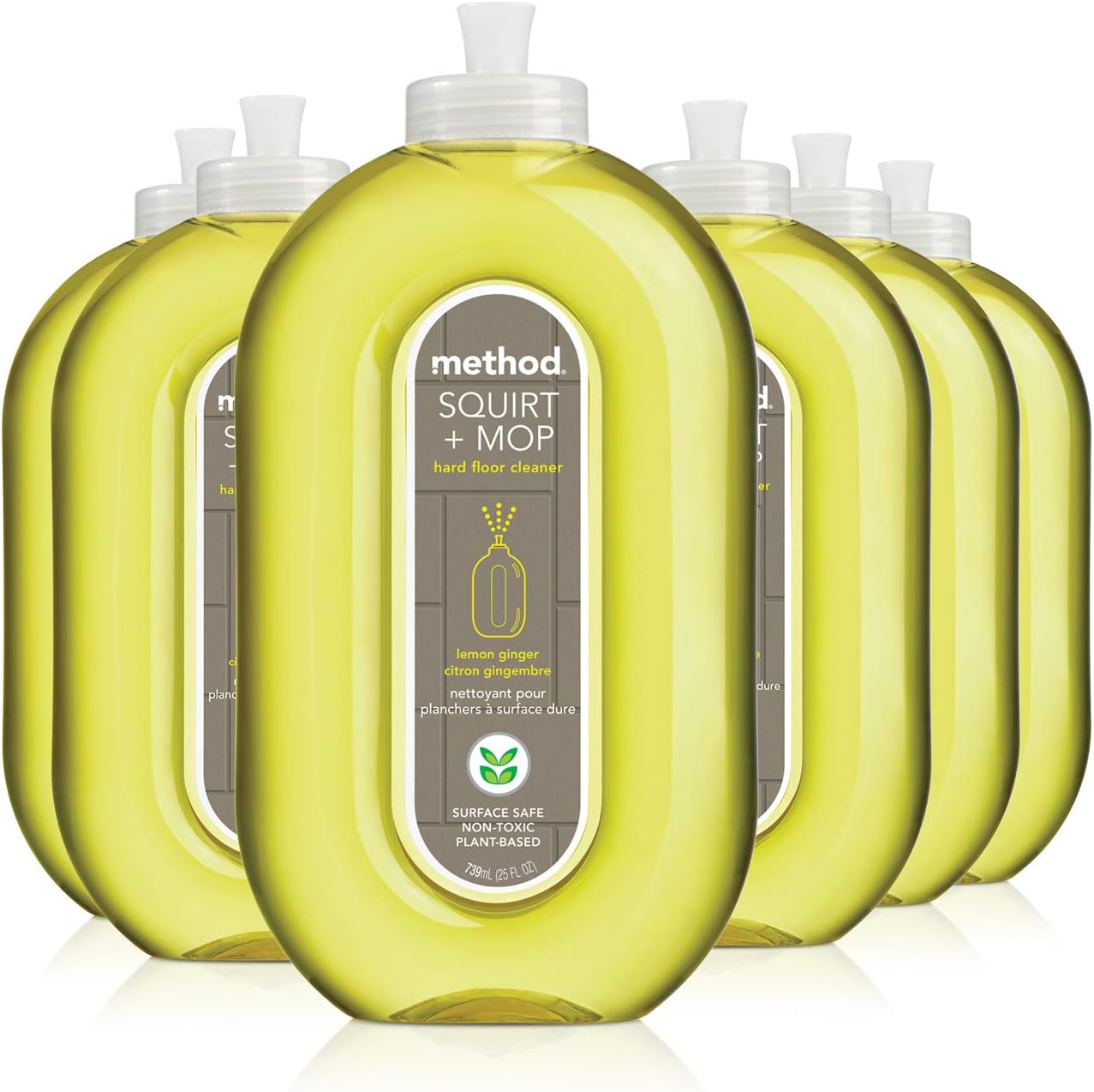 Method Squirt + Mop Hard Floor Cleaner, Lemon Ginger, 25 Fl Oz (Pack 6)