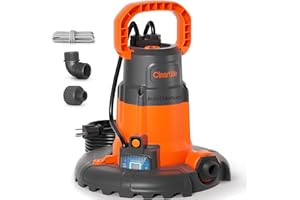 Cleartide 1/4 HP Automatic Pool Cover Pump, Smart Auto/Flexible Manual Mode,120V AC, 2160 GPH Pump for Inground or Above Ground Swimming Pool Cover, Pond, Basement, Window Well, with 25ft Power Cord