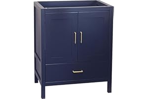 VANITY ATELIER Blue 24" Bath Vanity Sink Base Solid Wood Premium Grade Cabinet Without Top (Blue Catalina, 24" Wx21 Dx34.5 H)