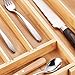 DEIK Bamboo Drawer Organizer, Expandable Cutlery Tray and Utensil Organizers Tray, Adjustable Kitchen Drawer Divider, Flatware and Silverware Cutlery Drawer for Utensil Storage