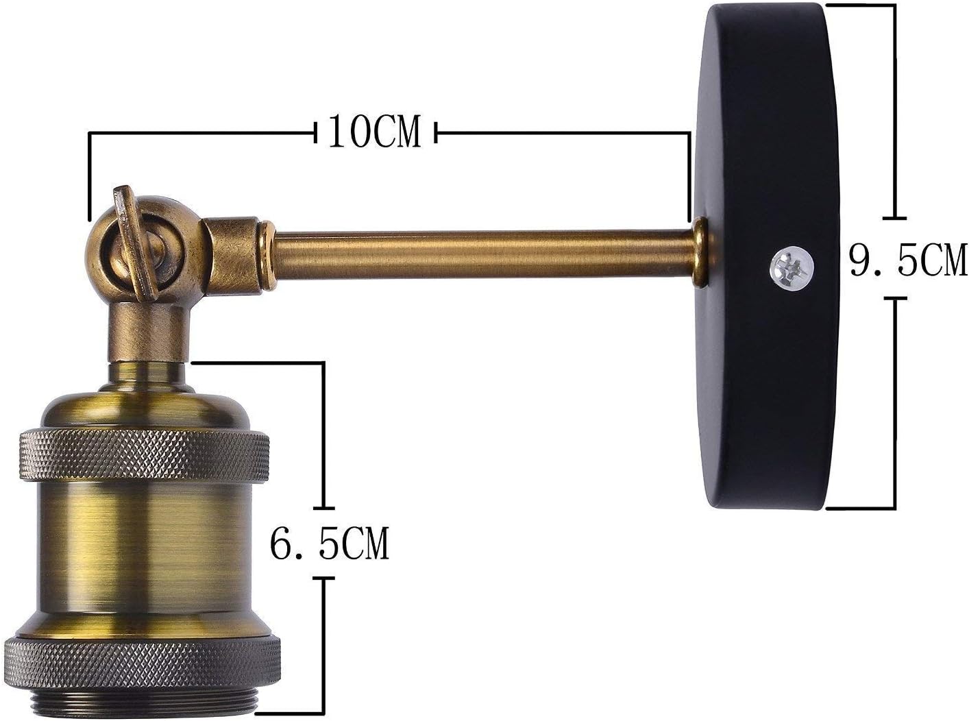 PIANUO Retro Brass Wall Light Antique Wall Sconce Adjustable Up and Down Lighting Fixture with E27 Socket for House Bar - Image 3