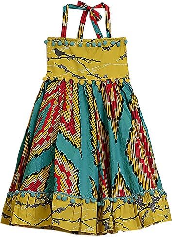Mustard Pie Big Girls' Ashton Sunset Dunes Dress 12 Turquoise