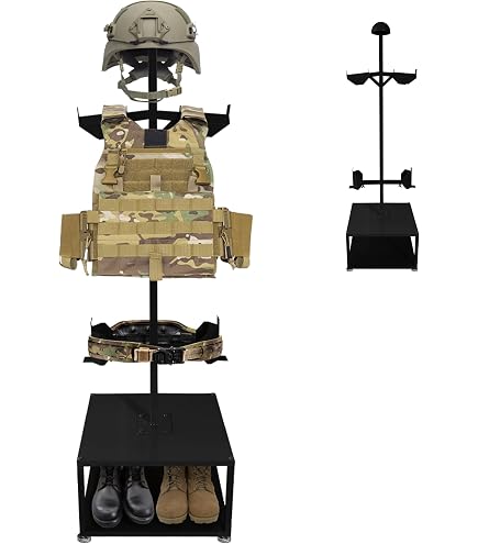 Battle Jacket Rack Tactical Gear Wall Rack - Heavy-Duty Wood & Steel Organizer For Vests ...
