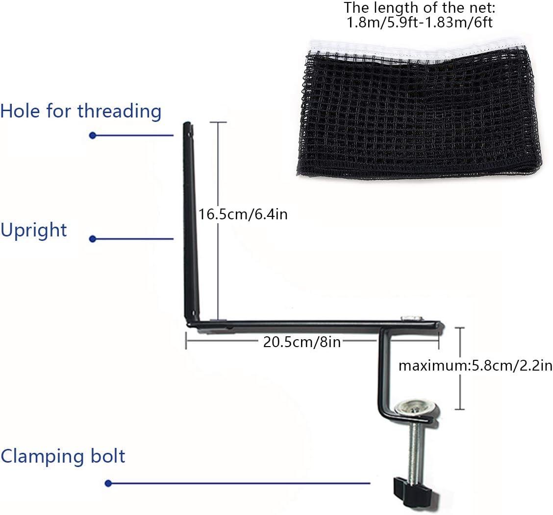 NO-LOGO Collapsible Table Tennis Net and Post Set, Ping Pong Training Mesh Net for Adults and Kids, Length 70 inches : Sports & Outdoors